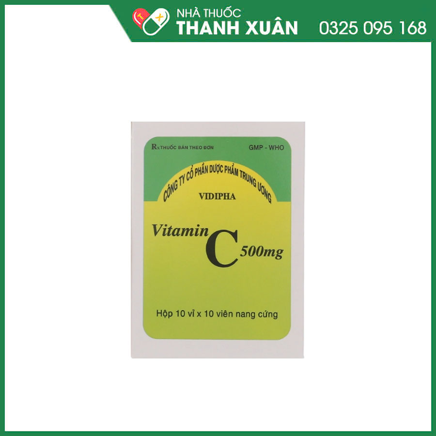 Vitamin C 500mg Vidipha thuốc điều trị bệnh do thiếu vitamin C, Methemoglobin huyết vô căn